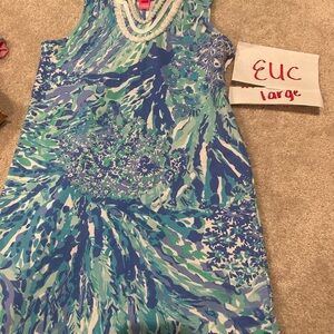 Lilly Pulitzer Blue and Green Kids Casual Dress size 10